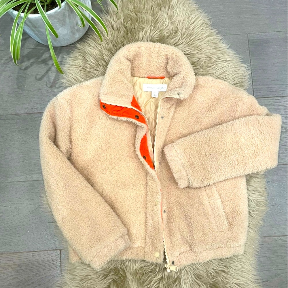 SOLD - Treasure & Bond Teddy Cropped Jacket sz 14/16 Girls or Women XS - Picture 2 of 8